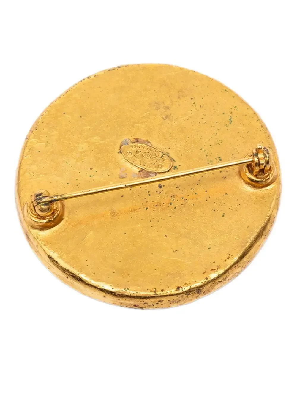 Chanel Cc Logo Brooch Gold-Tone Metal #234285C97B